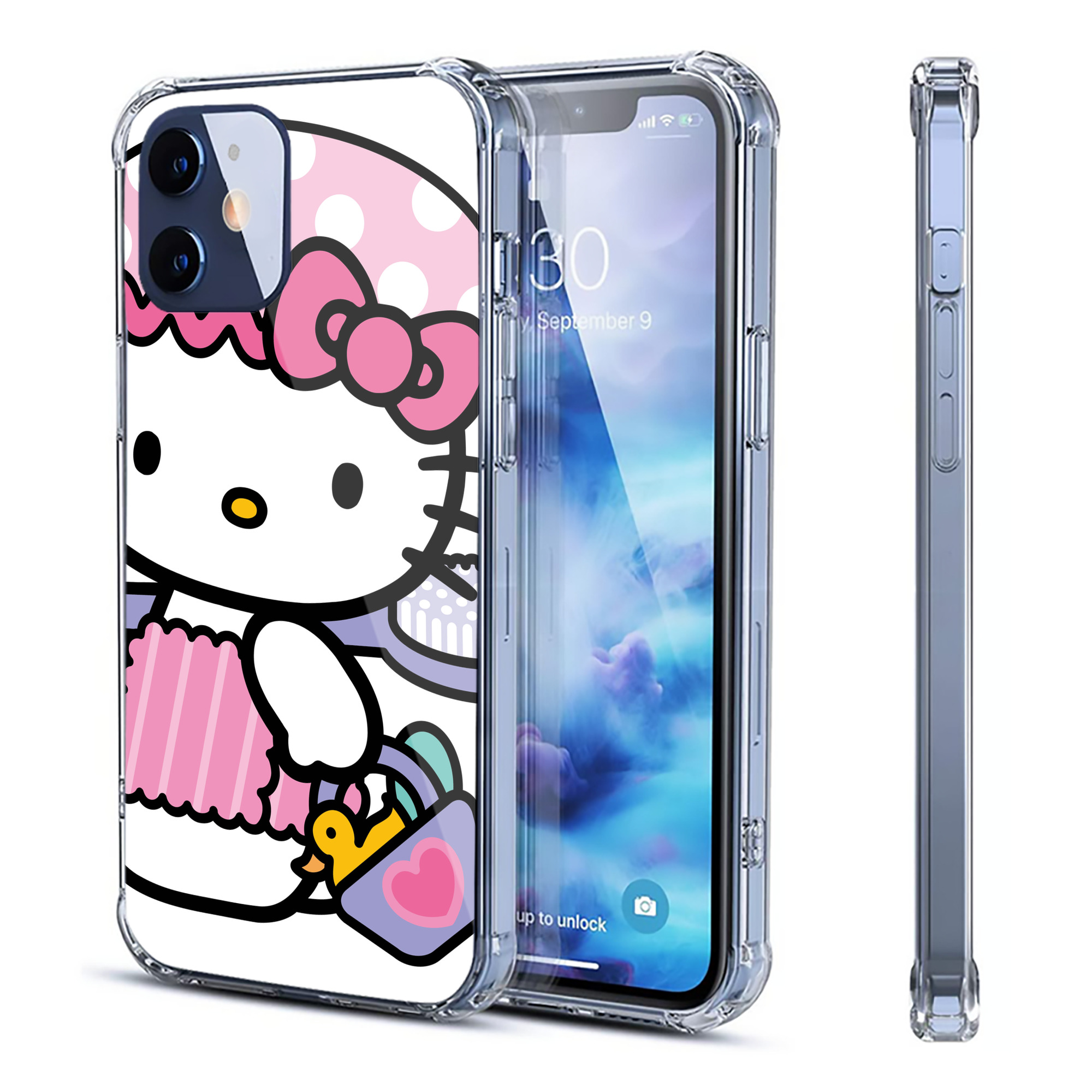 （画像用） Hello Kitty ハローキティ 【iPhone 12シリーズ対応】透明スマホケース（クリアソフトケース）